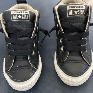 Leather high top converse